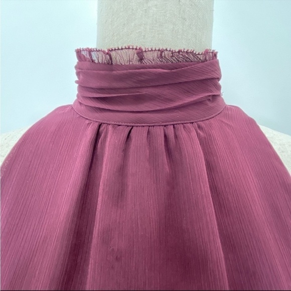 WHBM Maroon/Burgundy Sleeveless Ruffle Top Sz 4 - Picture 8 of 11